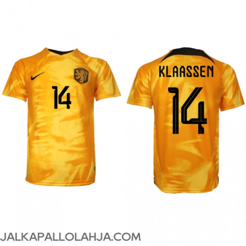 Alankomaat Davy Klaassen #14 Kopio Koti Pelipaita MM-kisat 2022 Lyhyet Hihat